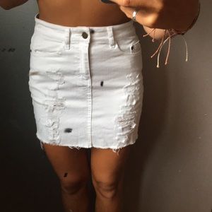 White jean skirt